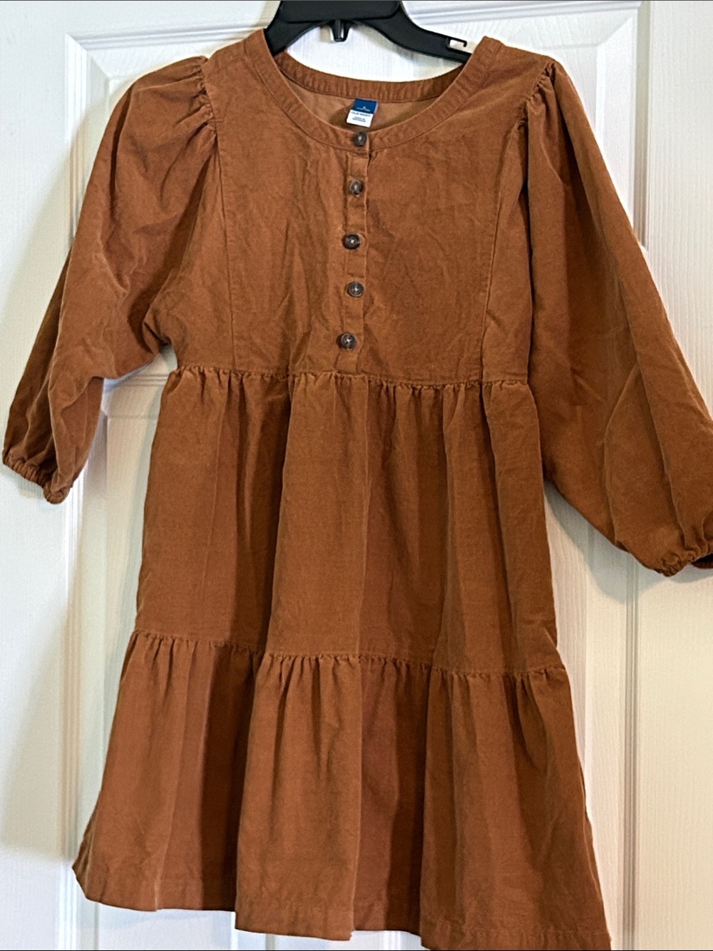 Old Navy Rust Corduroy Tiered Button-Front Dress